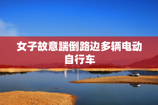 女子故意踹倒路边多辆电动自行车